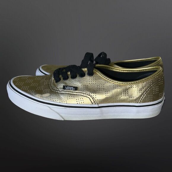 Solid Gold Vans Authentic 50th Anniversary Sneakers Size M 6.5 W 8 - Picture 10 of 10